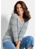 GOLDNER Strickpullover Strukturpullover mit 3D-Effekt in blau / gemustert