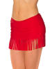 Aquarti Aquarti Damen Bikinihose mit Rock Seitliche Raffung in rot