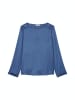 Marc O'Polo Blouse, easy shape, long flared sleeve, boat neck, solid in Blau