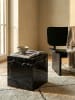 KADIMA DESIGN Couchtisch MONOBLOC 40x40x45 cm Hochglanz mit Marmor Optik, in Schwarz