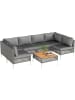 COSTWAY 7 tlg. PE-Rattan Gartenmöbel Set mit Kissen in Grau