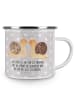 Mr. & Mrs. Panda Emaille Tasse Schnecken Liebe mit Spruch in Grau Pastell