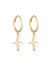 Elli Ohrringe 925 Sterling Silber Kreuz in Gold