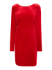 faina Damen Samtkleid Mit Strass in Rot