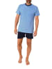 NORMANN kurzarm Schlafanzug Shorty Pyjama print - 77225 in blau
