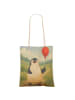 Mr. & Mrs. Panda Tote Bag Pinguin Luftballon Design ohne Spruch in Weiß
