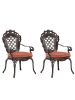 Beliani 2er-Set Gartenstuhl LIZZANO in Braun/Orange