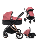 BeBelissimo 3 in 1 Kinderwagen Set Kombikinderwagen - CAVO in bordeaux