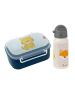 Sigikid Kindergarten-Set Trinkflasche & Brotdose in Blau/Beige Tiger