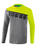 erima 5-C Longsleeve in grau melange/lime pop/schwarz