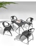 Beliani 4er-Set Gartenstuhl NEMI in Schwarz
