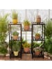 relaxdays Blumenregal in Schwarz - (B)80 x (H)81 x (T)28,5 cm