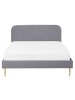 Beliani 2-tlg Doppelbett FLAYAT in Grau/Gold