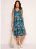 Sieh an! Sommerkleid in jeansblau-aquapetrol-bedruckt