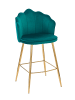SalesFever Barhocker 2er-Set im Muscheldesign Samt und Metallgestell in Grün