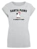 F4NT4STIC T-Shirt Santa Paws Christmas Cat in grau meliert
