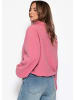 SASSYCLASSY Oversize Fleece Sweatshirt mit Reißverschluss in Rosa