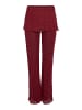 Noisy may Gemusterte Hose mit weitem Bein mit Spitzen Rock Details in Weinrot