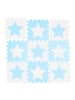 relaxdays 18x Puzzlematte Sterne in Weiß/ Blau