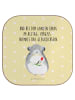 Mr. & Mrs. Panda Holz Untersetzer Chinchilla Blume mit Spruch in Gelb Pastell