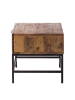 home24 home24 Beistelltisch aus Massivholz in Pinie massiv / Metall - 78 x 44 x 87 cm in Pinie Dunkel