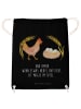 Mr. & Mrs. Panda Drawstring Bag Huhn Stolz mit Spruch in Schwarz
