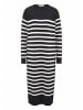 Hessnatur Strickkleid Streifen Midi Relaxed in schwarz