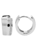 Adeliás Damen Ohrringe – Klappcreole aus 925 Silber mit Zirkonia in silber