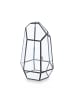 relaxdays Pflanzenterrarium "geometrisch" in Schwarz - (B)18 x (H)26 x (T)15 cm
