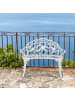 relaxdays Gartenbank in Weiß/ Bronze - (B)98 x (H)78 x (T)57 cm
