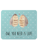 Mr. & Mrs. Panda Mouse Pad Eulen Liebe mit Spruch in Türkis Pastell