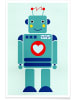 Juniqe Poster "Robot with a Heart" in Bunt