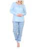 NORMANN Langarm Schlafanzug Pyjama Bündchen Ethnolook - 84670 in blau