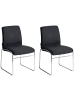 Beliani 2er-Set Esszimmerstuhl LECCO in Schwarz/Silber
