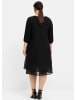 sheego Chiffonkleid in schwarz
