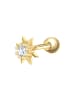 Glanzstücke München Piercing Blume aus Sterling Silber mit Zirkonia in gelbgold
