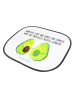 Mr. & Mrs. Panda Auto Sonnenschutzblende Avocado Pärchen mit Spruch in Weiß
