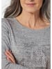 GOLDNER Langarmshirt mit Applikation in silbergrau / melange