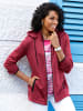 Sieh an! Strickfleece-Jacke in fuchsia-schwarz-meliert