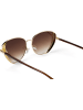 styleBREAKER Cateye Sonnenbrille in Gold / Braun Verlauf