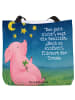 Mr. & Mrs. Panda Shopper Schwein Glück Design mit Spruch in Weiß