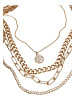 Urban Classics Urban Classics Unisex Penumbra Layering Necklace in gold