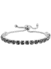 Adeliás Damen Armband aus Edelstahl mit Zirkonia 24 cm in silber