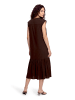 CARTOON Casual-Kleid mit Flügelärmeln in Dunkelbraun