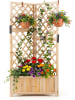 COSTWAY Blumenkasten mit Rankgitter 55x55x140 cm in Beige