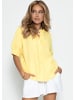 SASSYCLASSY Kurzarm Musselin Bluse in Gelb