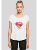 F4NT4STIC Long Cut T-Shirt DC Comis Superhelden Superman Geo Logo in weiß
