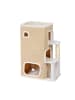 relaxdays Katzenhaus in Beige/ Weiß - (B)43 x (H)83,5 x (T)34 cm