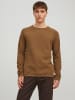 Jack & Jones Rundhals Strickpullover Langarm Sweater aus Baumwolle JJEHILL in Braun-2