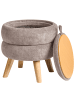 Beliani Pouf HAWLEY in Grau/Beige - (W) 40 x (H) 41 x (L) 40 cm